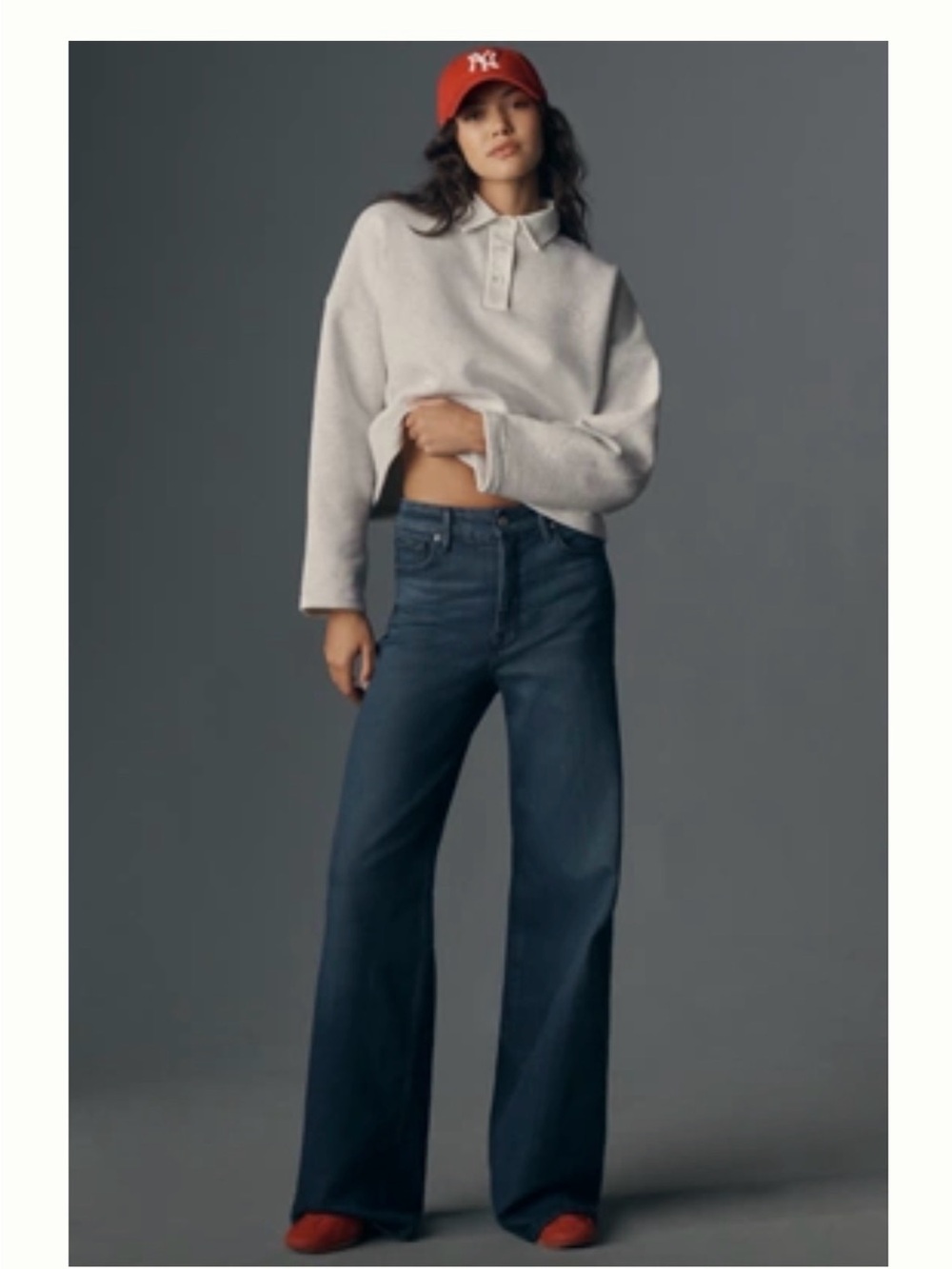 GOOD AMERICAN Good Skate Wide Leg Jeans in Indigo 516